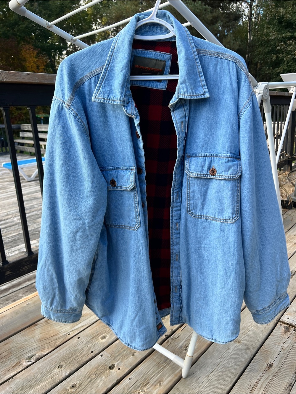 Northwest Territory Denim Plaid-Lined Shirt Jacket